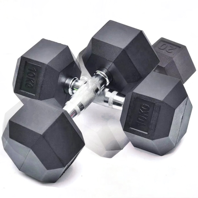 Jualan Panas 2021 Hex Dumbbells Getah Hex Dumbbell Home Hex Rubber Dumbbell